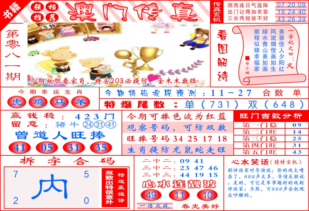 081期澳门传真玄机[图]